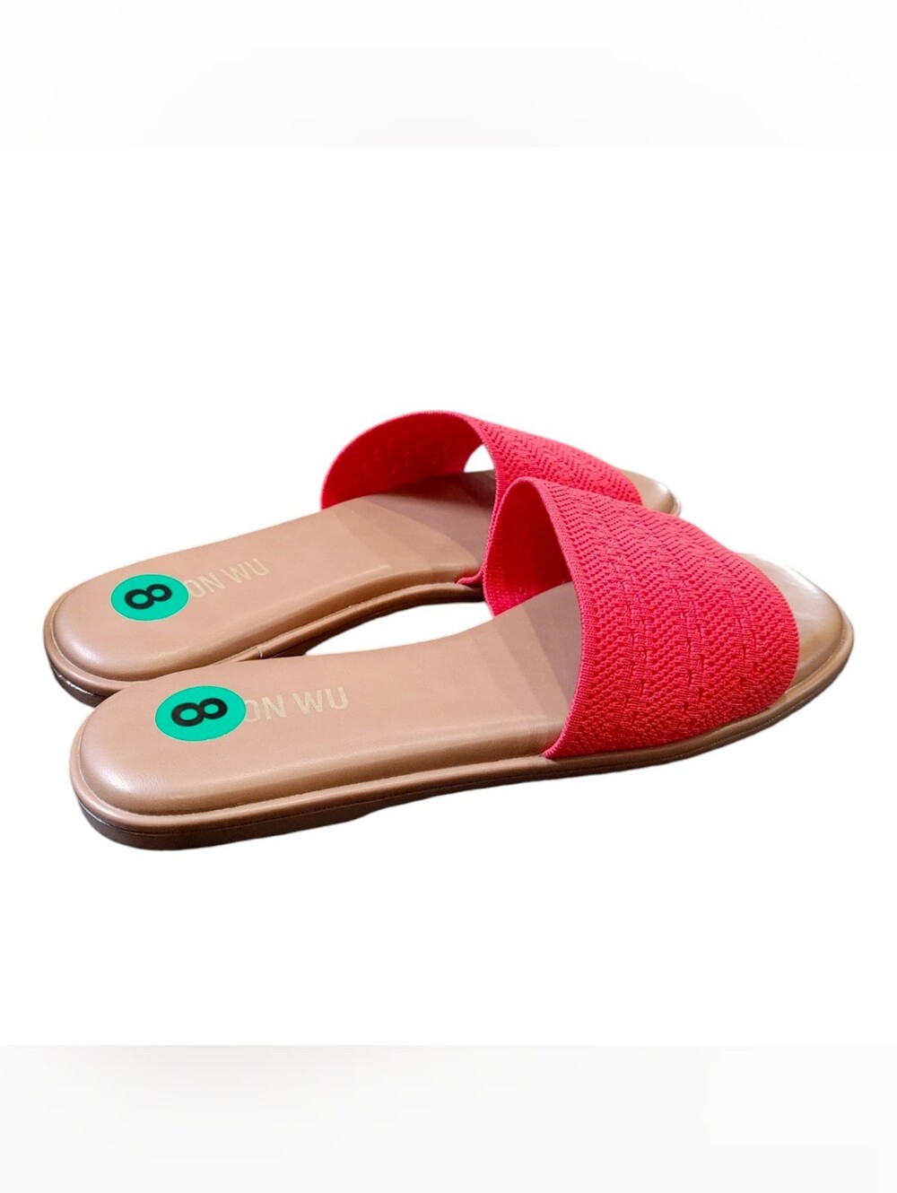 Jason Wu Coral Pink Stretch Casual Slide Sandals Women's Size 8 NWT - Picture 5 of 7